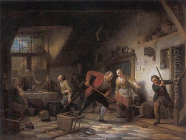 De Ongewenste Gast Oil Painting by Ferdinand de Braekeleer the Elder