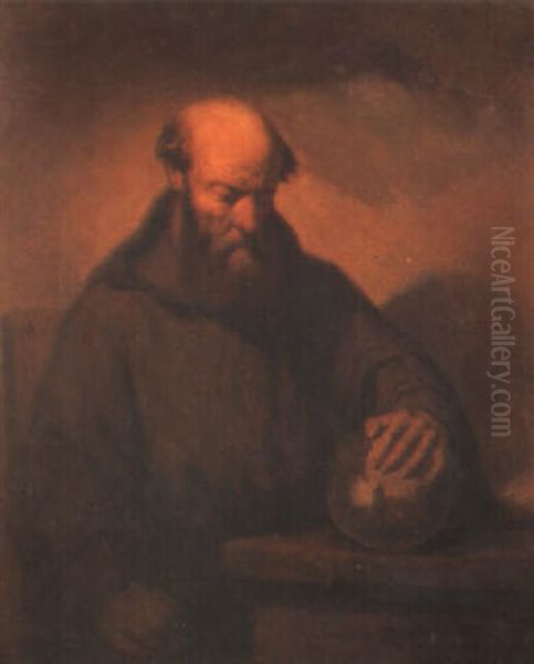 The Monk Oil Painting by Ferdinand de Braekeleer the Elder