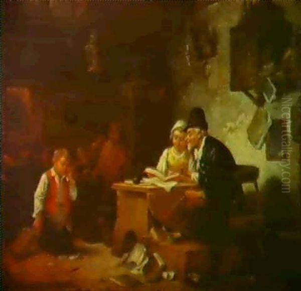 L'eleve Puni Oil Painting by Ferdinand de Braekeleer the Elder