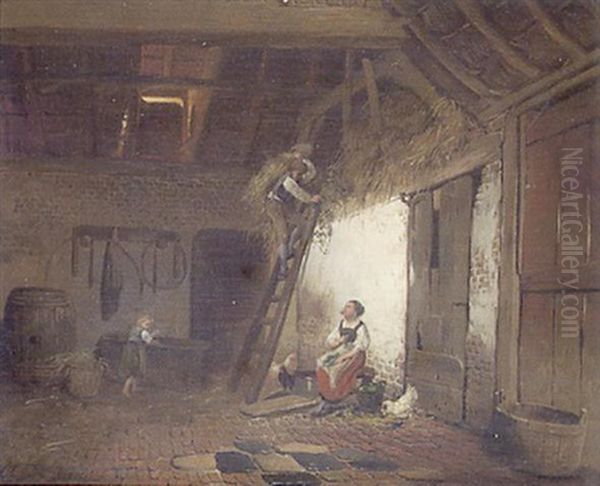 Courtisans Sous Surveillance Oil Painting by Ferdinand de Braekeleer the Younger