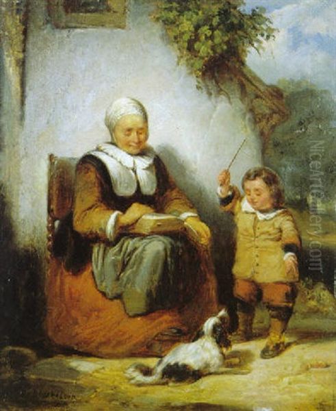 De Dressuur Oil Painting by Ferdinand de Braekeleer the Younger