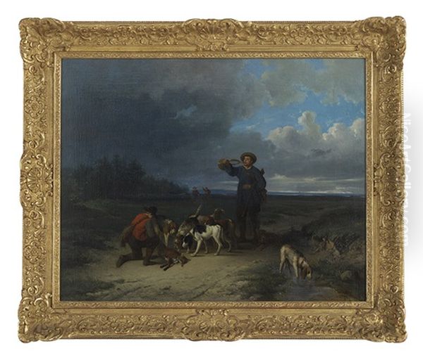 The Fox Hunt Oil Painting by Adrien Ferdinand de Braekeleer