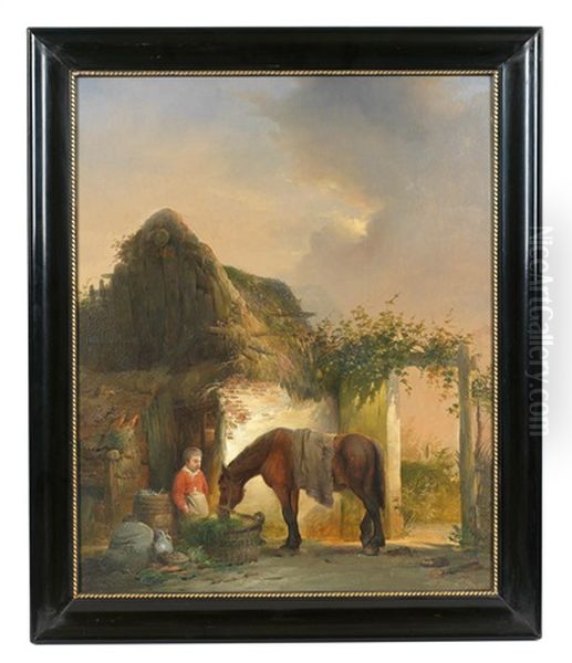 Der Hungrige Gaul Oil Painting by Adrien Ferdinand de Braekeleer