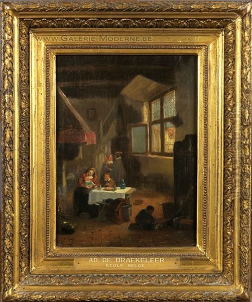 Scene D'interieur by Adrien Ferdinand de Braekeleer