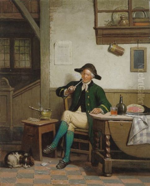 Herbergtafereel Oil Painting by Adrien Ferdinand de Braekeleer