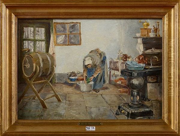 Cuisine Animee Oil Painting by Henri de Braekeleer