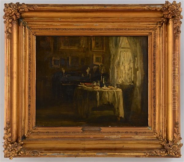 Henri De Braekeleer Interior Scene Oil Painting by Henri de Braekeleer