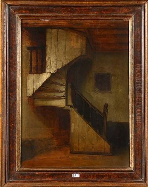 L'escalier Oil Painting by Henri de Braekeleer