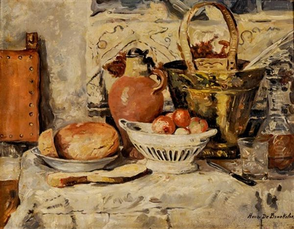 Nature Morte A La Table Garnie Oil Painting by Henri de Braekeleer