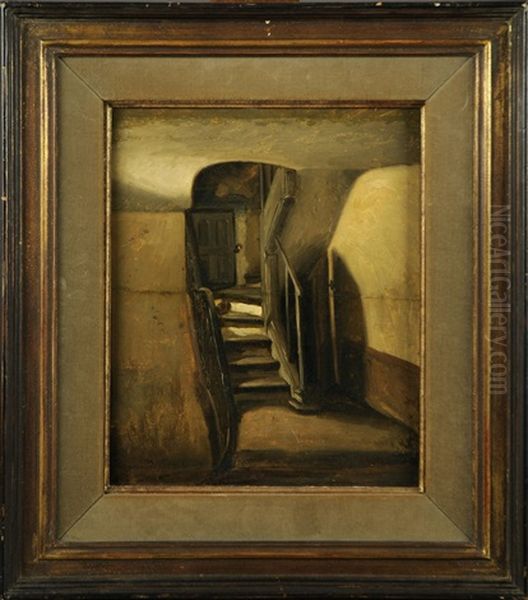 La Cage D'escalier Oil Painting by Henri de Braekeleer