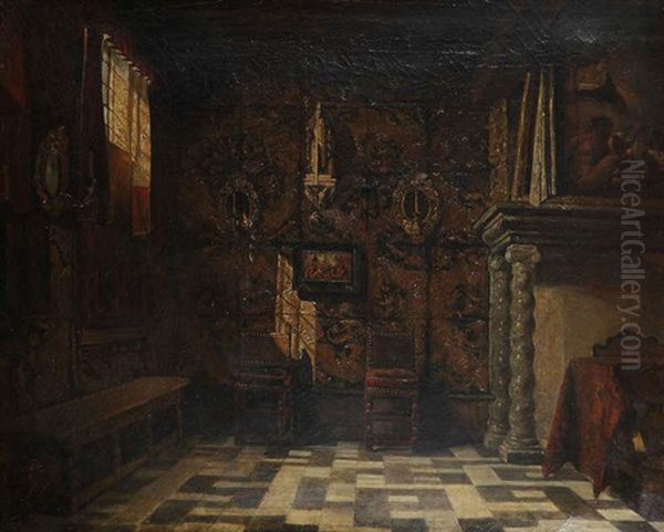 Interieur De La Maison Des Brasseurs D'anvers Oil Painting by Henri de Braekeleer