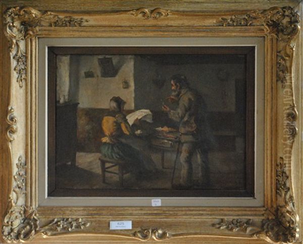 Scene D'interieur Oil Painting by Henri de Braekeleer