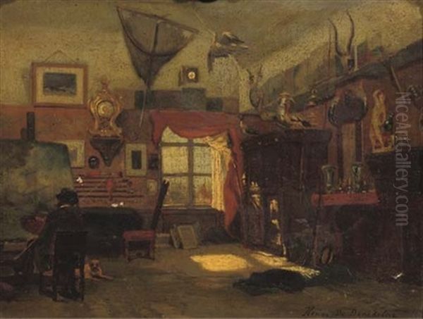 The Artist's Studio Oil Painting by Henri de Braekeleer