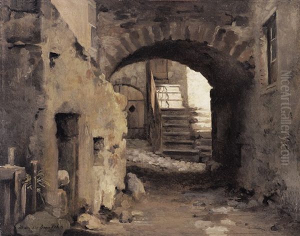 Steeg Oil Painting by Henri de Braekeleer