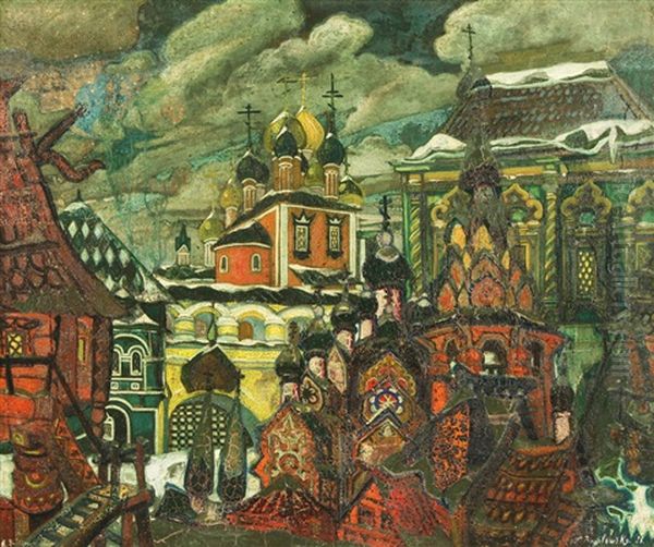 Old Moscow Oil Painting by Leonid Brailowski