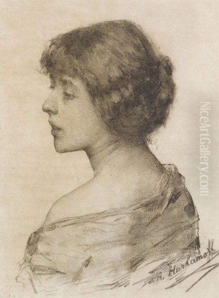 Portrait Of A Lady Oil Painting by Alexei Alexeivich Harlamoff