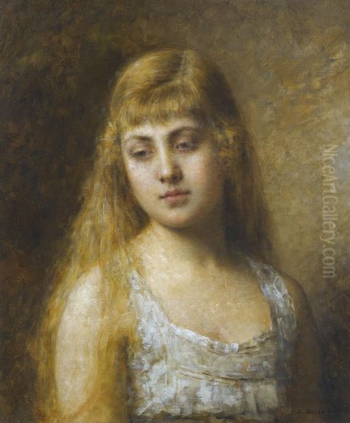 Portrait Of Felia Litvinne Oil Painting by Alexei Alexeivich Harlamoff