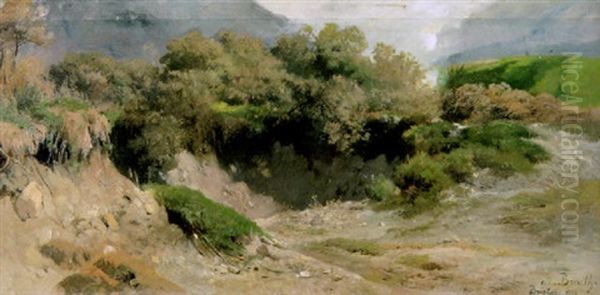 Landschaftsimpression Oil Painting by Anton Braith