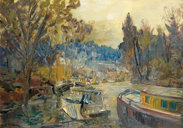 Chemin De Halage, Issy Les Moulineaux Oil Painting by Alexei Konstantinovich Korovin