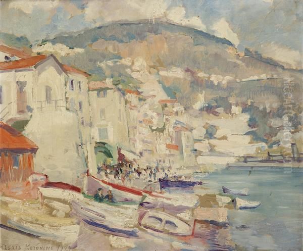 Vue De Village Au Bord De La Mer Oil Painting by Alexei Konstantinovich Korovin