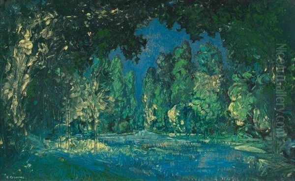 Riviere Dans Un Sous-bois Oil Painting by Alexei Konstantinovich Korovin