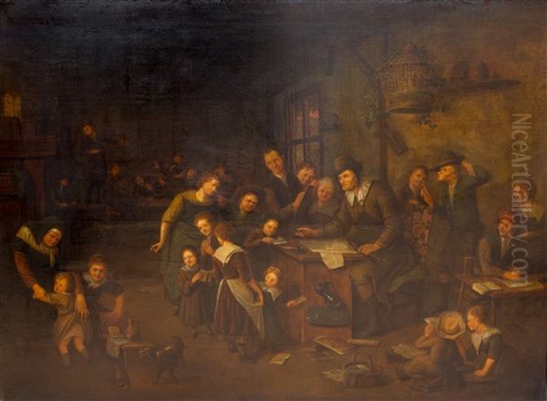 The Village Schoolroom Oil Painting by Richard Brakenburg