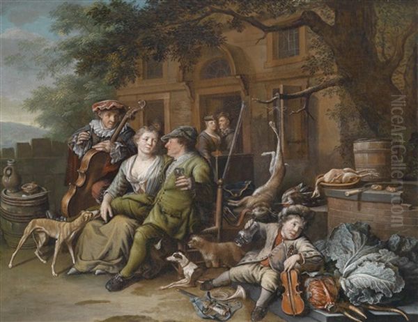 Dorfliches Konzert Nach Der Jagd Oil Painting by Richard Brakenburg