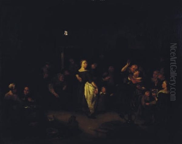 Merry-making In A Tavern Oil Painting by Richard Brakenburg