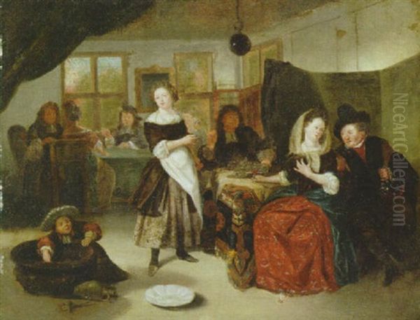 A Merry Company In A Tavern Oil Painting by Richard Brakenburg