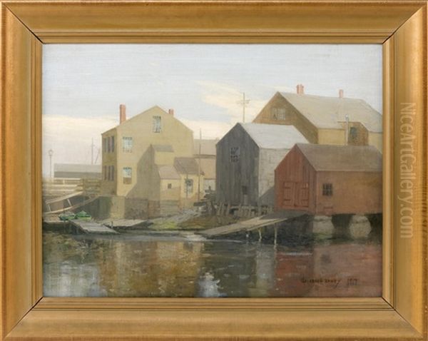 Fish Island, New Bedford In 1893 Oil Painting by Clarence E. Braley