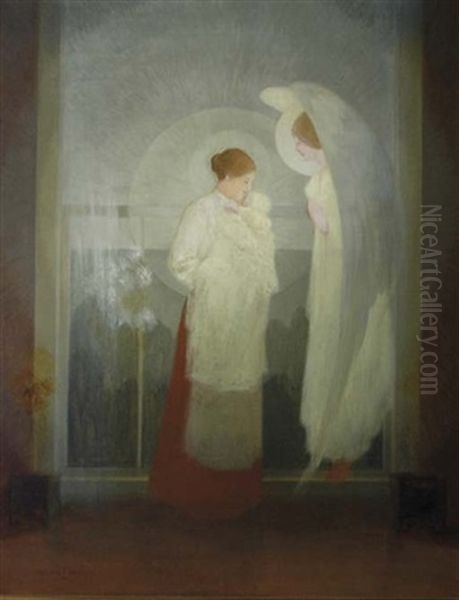 He Shall Give Him Angels Charge Above The Oil Painting by Clarence E. Braley