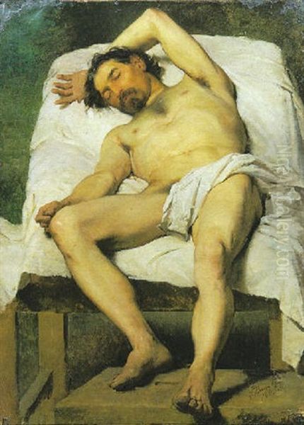 Uomo Dormiente Oil Painting by Ferdinando Brambilla