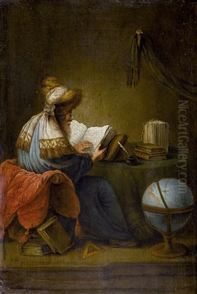 Lesender Gelehrter Mit Turban Oil Painting by Leonard Bramer