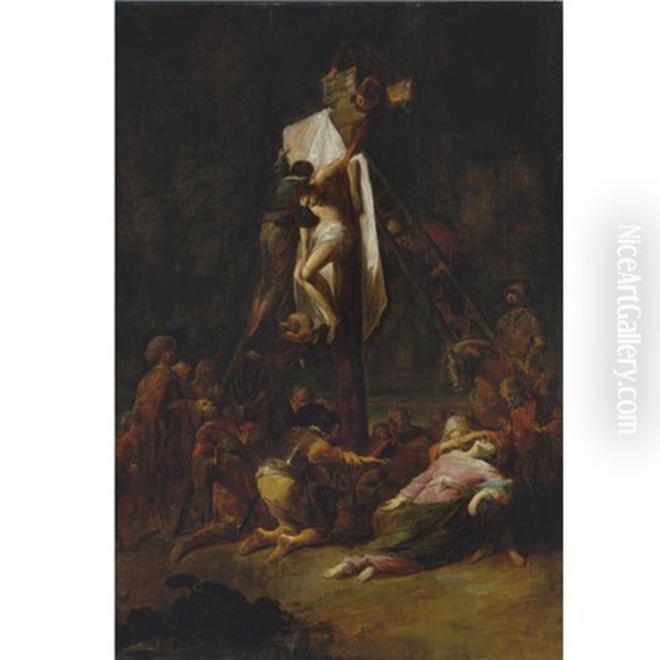 The Descent From The Cross Oil Painting by Leonard Bramer