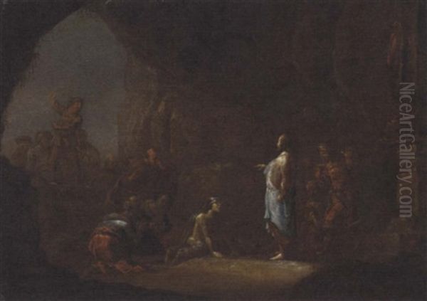 The Raising Of Lazarus Oil Painting by Leonard Bramer