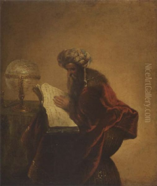 An Oriental Scholar Oil Painting by Leonard Bramer