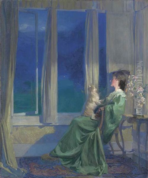 When The Blue Evening Slowly Falls Oil Painting by Frank Bramley