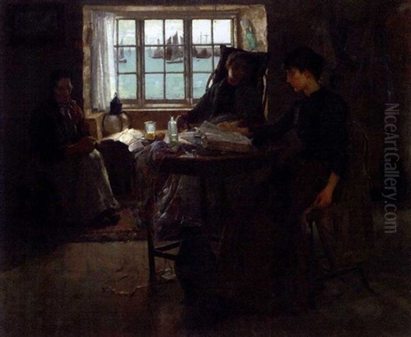 Fisherman's Home Oil Painting by Frank Bramley