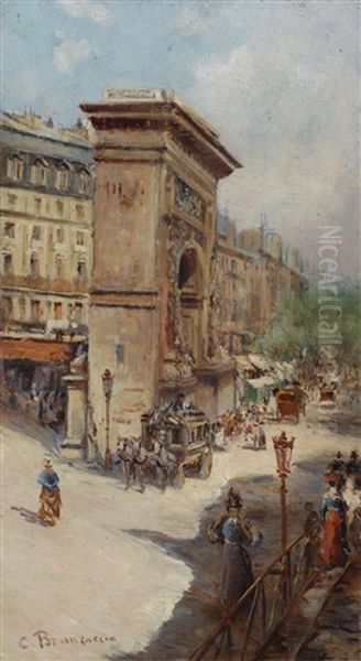 Strada Con Arco Di Trionfo Oil Painting by Carlo Brancaccio