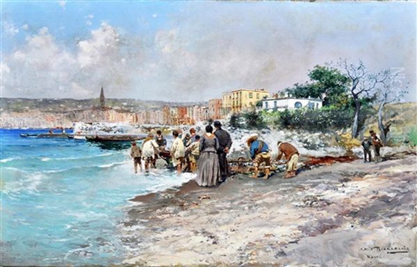 Napoli Dal Granatello Oil Painting by Carlo Brancaccio