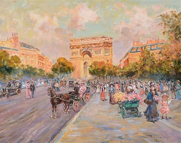 Parigi Arc Du Triomphe Oil Painting by Carlo Brancaccio