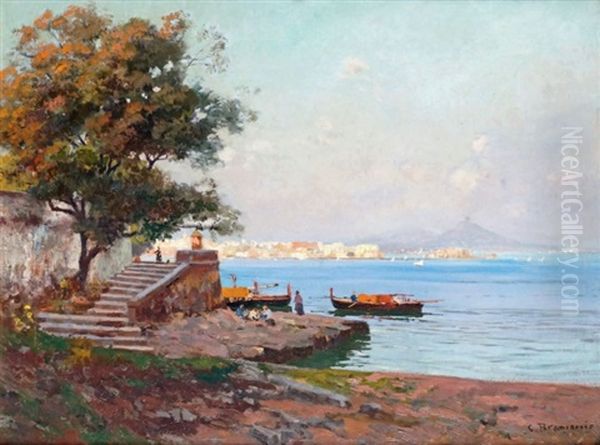 Pecheurs Dans La Baie De Naples Oil Painting by Carlo Brancaccio