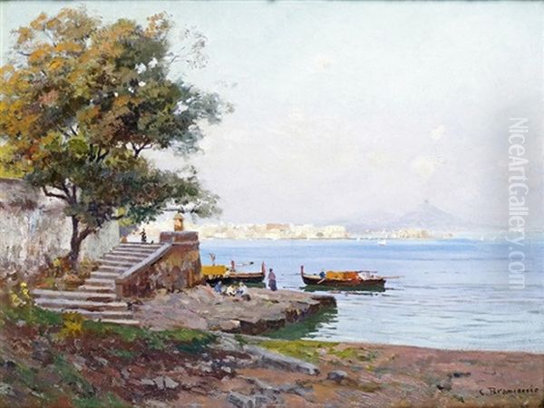 Pecheurs Dans La Baie De Naples Oil Painting by Carlo Brancaccio