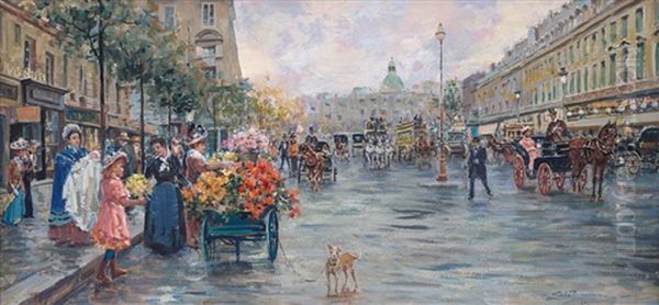 Scena Di Vita Parigina Oil Painting by Carlo Brancaccio