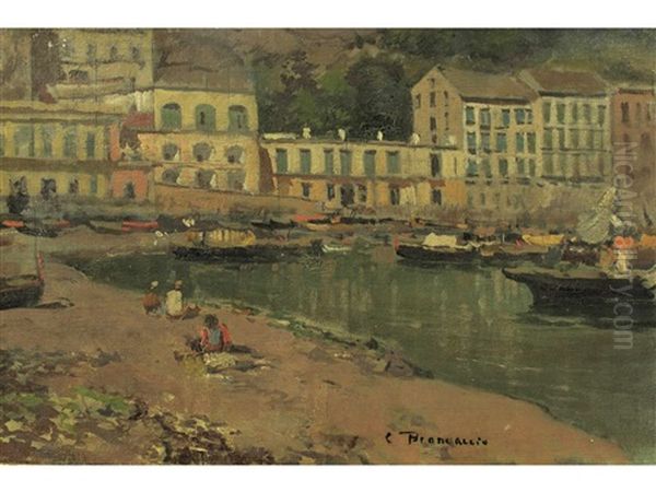 Spiaggia Oil Painting by Carlo Brancaccio