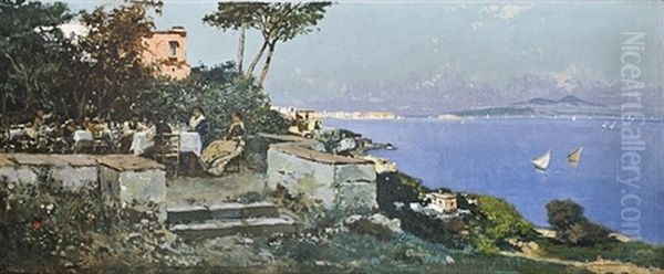 Napoli Da Posillipo Oil Painting by Carlo Brancaccio