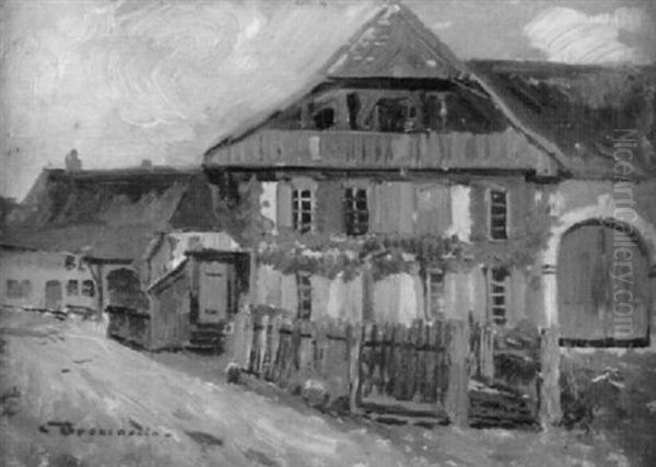 Bauernhaus Bei Estavayer Am Neuenburgersee Oil Painting by Carlo Brancaccio