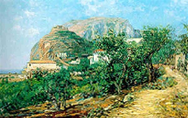 Paesaggio A Capri Oil Painting by Carlo Brancaccio