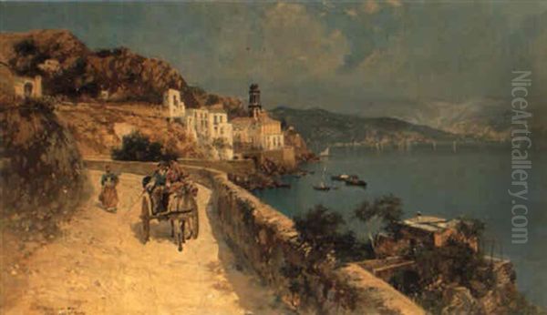 Atrani- Costa D'amalfi Oil Painting by Carlo Brancaccio