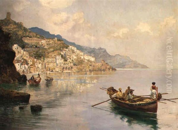 Off The Amalfi Coast Oil Painting by Carlo Brancaccio